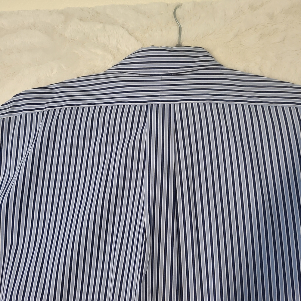 Ralph Lauren Navy Striped Button Down Shirt - Picture 4 of 14